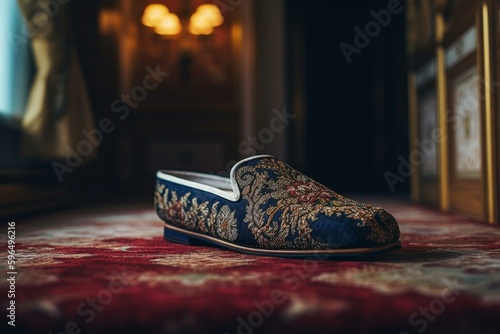 Opulent slipper fit for a palace. Generative AI