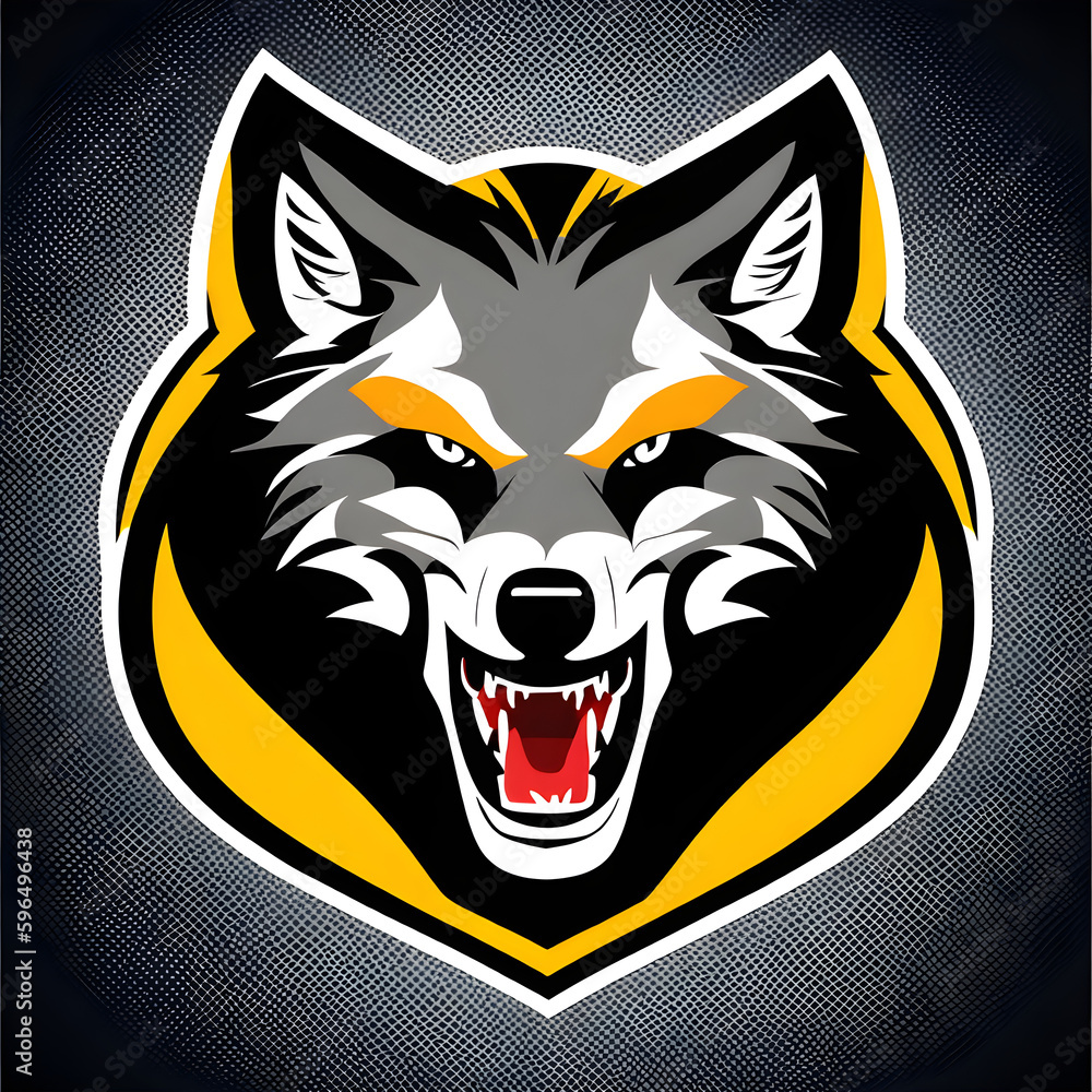 ai-generated illustration of a wolf sport logo