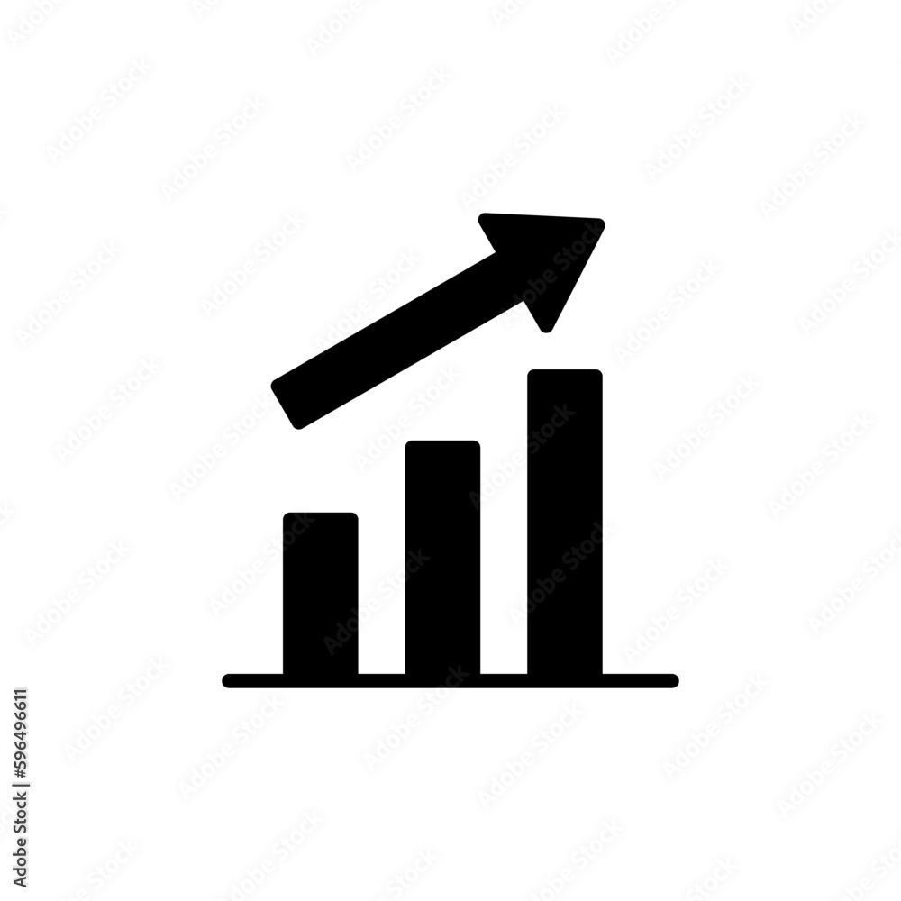 Growing graph Icon vector. Chart icon. Graph Icon Growing graph Icon vector. Chart icon. Graph Icon