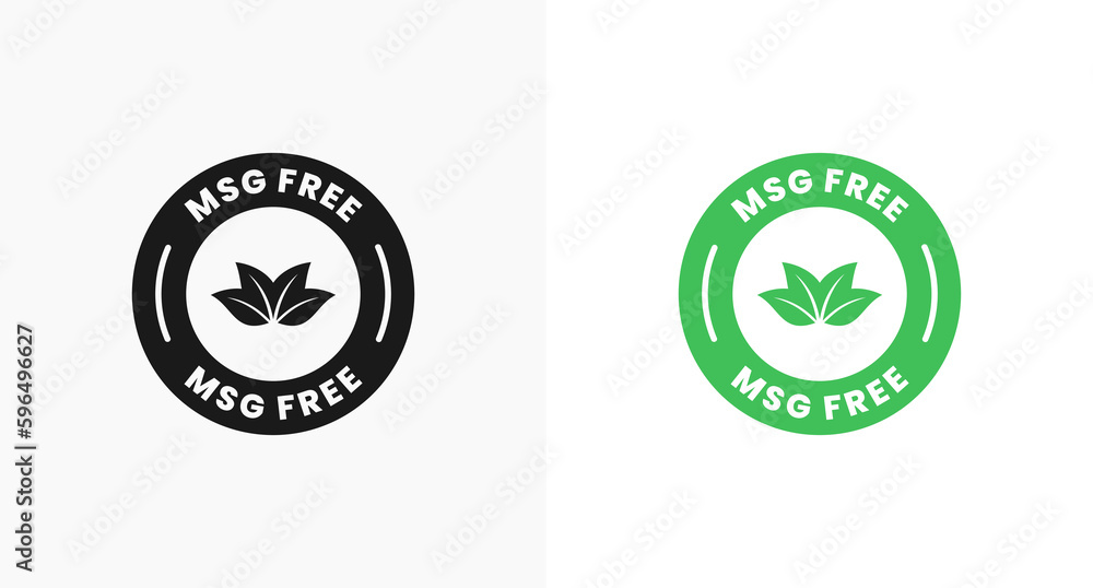 MSG Free Label or MSG Free Stamp Vector Isolated in Flat Style. Best