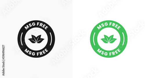 MSG Free Label or MSG Free Stamp Vector Isolated in Flat Style. Best MSG Free Label for product packaging design element. MSG Free stamp vector for packaging design element.