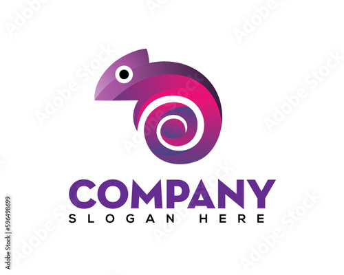 abstract Circular chameleon purple design template illustration inspiration