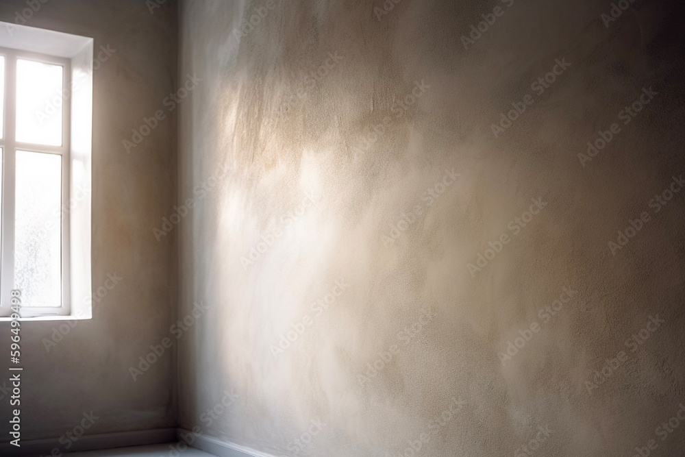 Minimal Beige Room for Product Presentation Soft Gentle Light Shining through a Window Wall Shadow Textured Background Plaster Generative AI Minimal Beige Room for Product Presentation Soft Gentle Light Shining through a Window Wall Shadow Textured Background Plaster Generative AI