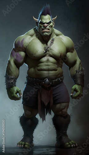 Powerful ogre warrior. photo