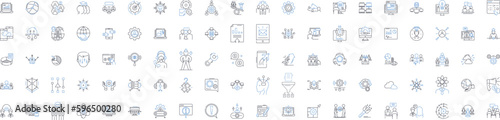 Communication line icons collection. Connection, Dialogue, Exchange, Expression, Interaction, Contact, Disclosure vector and linear illustration. Correspondence,Transmission,Transmission Generative AI