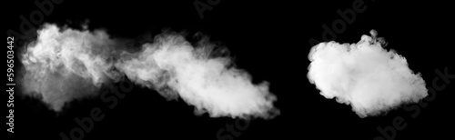Collection of white smoke on black background