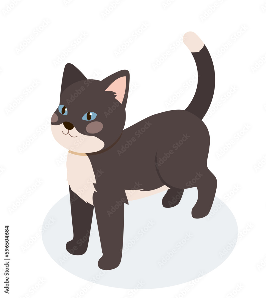 Isometric black cat Isometric black cat