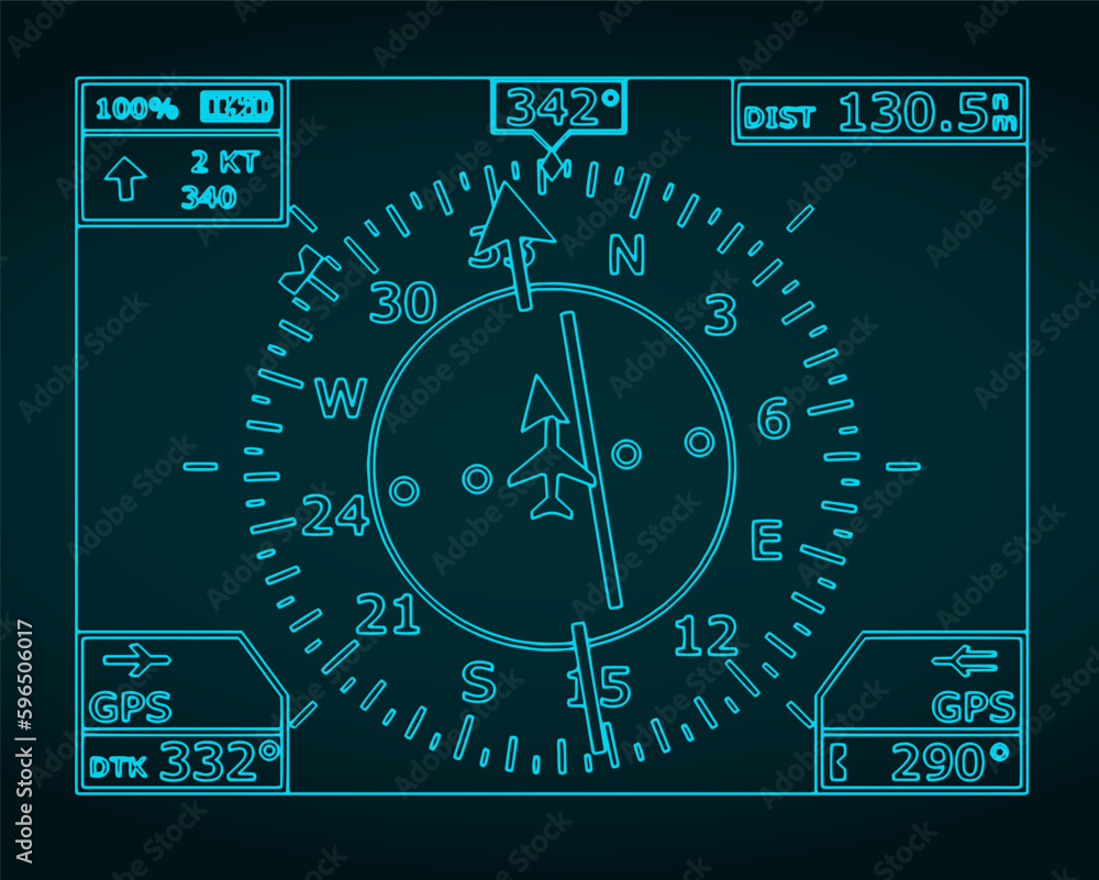 Fototapeta premium Navigation system blueprint