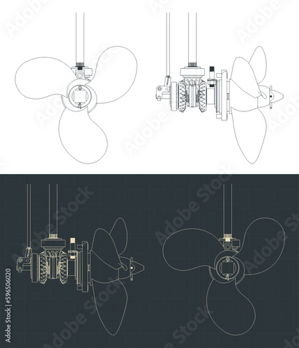 Outboard motor gearbox blueprints