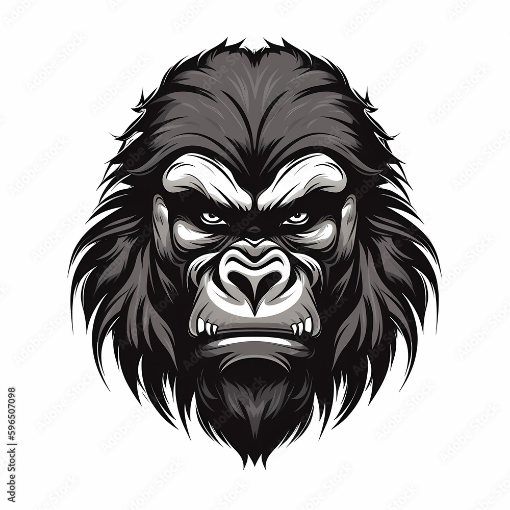 Gorilla Head Logo. Generative AI