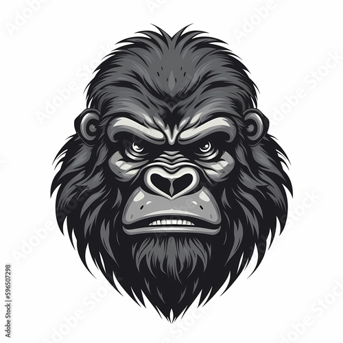 Gorilla Head Logo. Generative AI