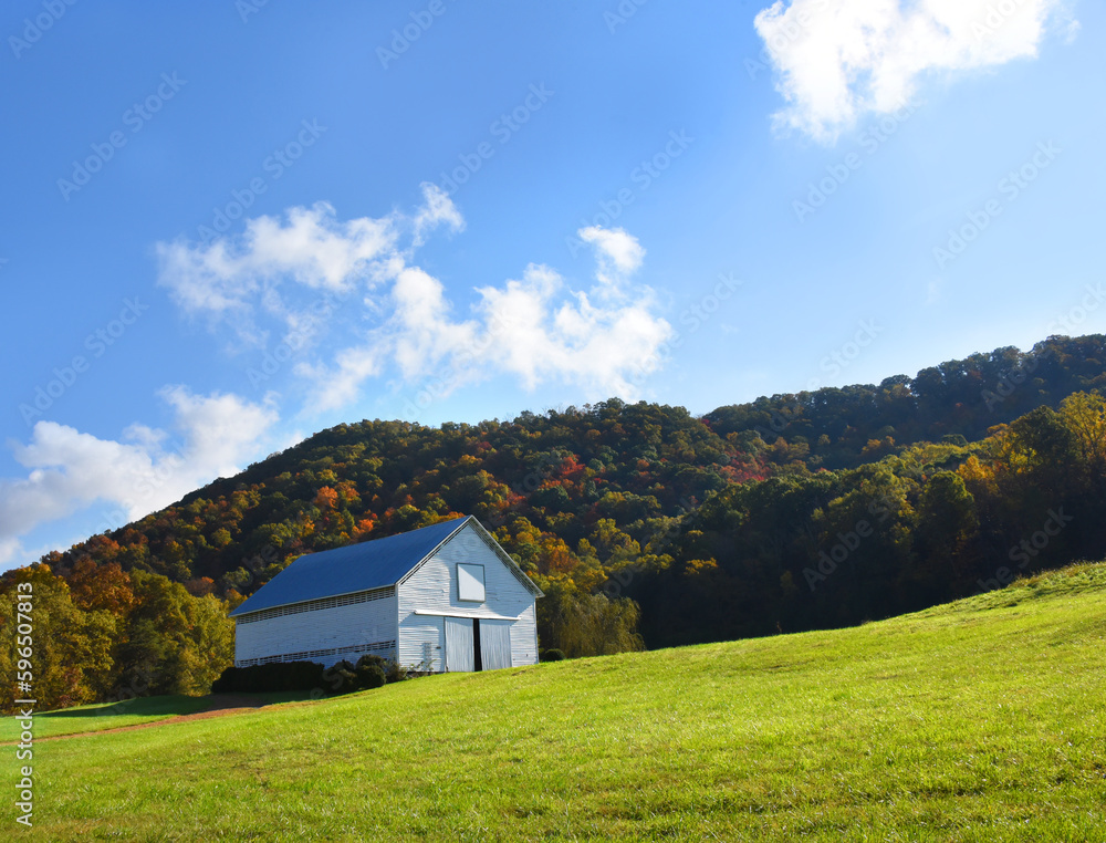 Sun Shines on Appalachian Barn