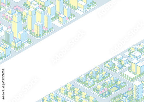 街並みの立体図. 都市の景観. 