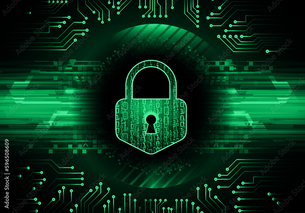 Closed Padlock on digital background, cyber security Closed Padlock on digital background, cyber security