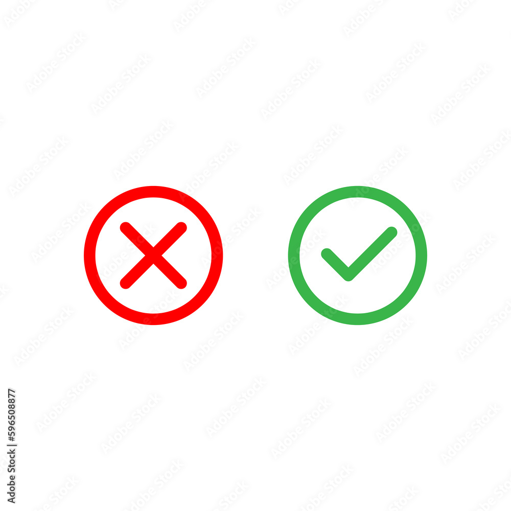 Cross and Check mark symbol icon vector illustration on white background..eps Cross and Check mark symbol icon vector illustration on white background..eps