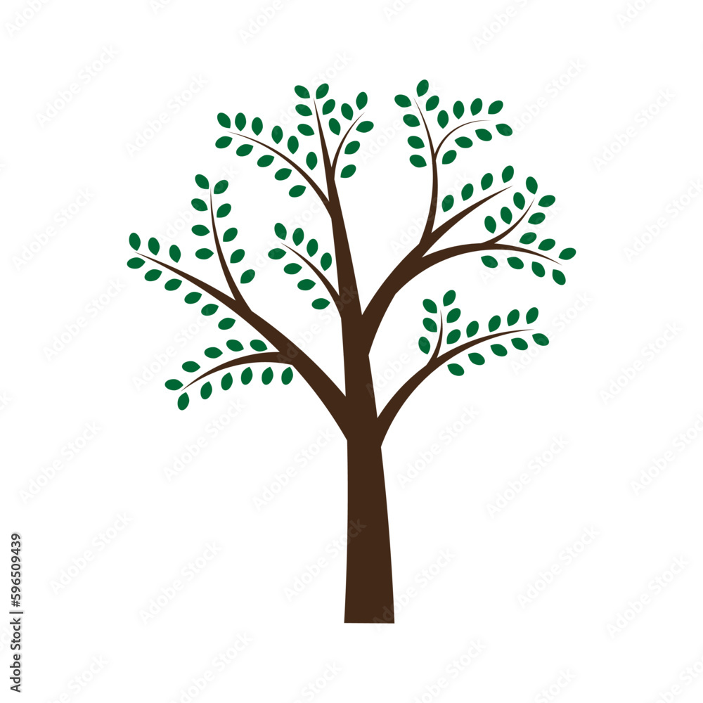 Fantasy tree. Organic concept. Tree for concept design. Vector illustration.