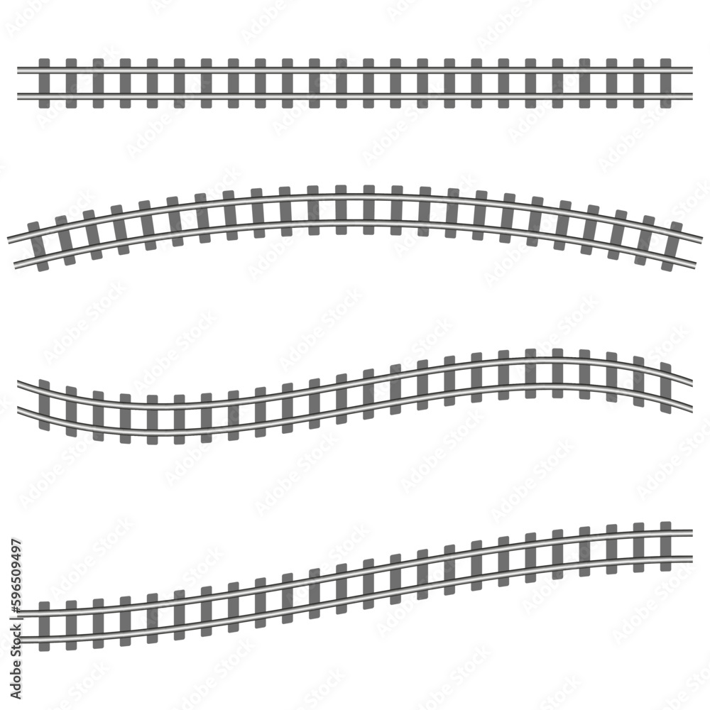 Fototapeta premium Abstract railway elements. Top view. Vector illustration.
