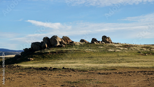 A later afternoon image of Batlow Rocks, Tantangara Dam in Kosciuszko National Park, Australia