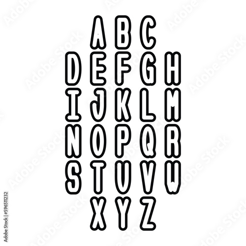 Outline Font and Alphabet. ...