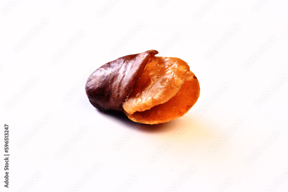 Roasted salted broad bean whith shell on white background Roasted salted broad bean whith shell on white background