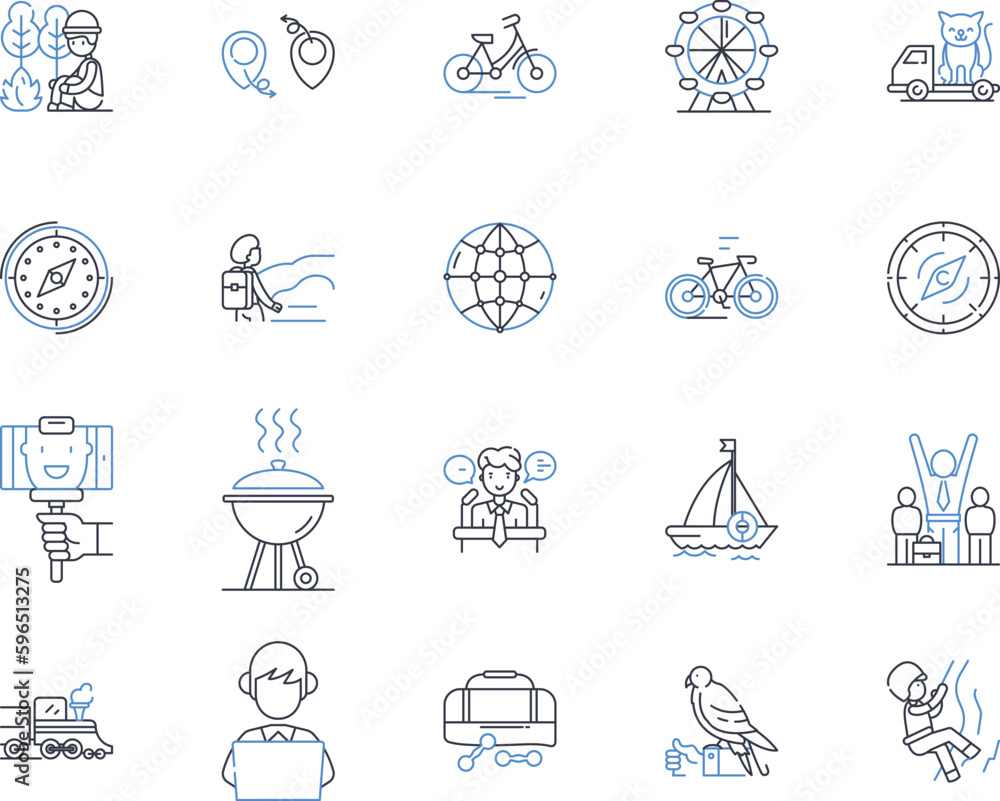 Playful sports line icons collection. Frisbee, Volleyball, Tennis, Soccer, Dodgeball, Bocce, Badminton vector and linear illustration. Ping-pong,Kubb,Horseshoes outline signs set Generative AI Playful sports line icons collection. Frisbee, Volleyball, Tennis, Soccer, Dodgeball, Bocce, Badminton vector and linear illustration. Ping-pong,Kubb,Horseshoes outline signs set Generative AI