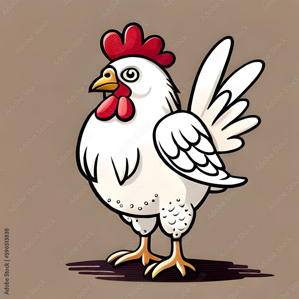 A cute funny chicken portrait