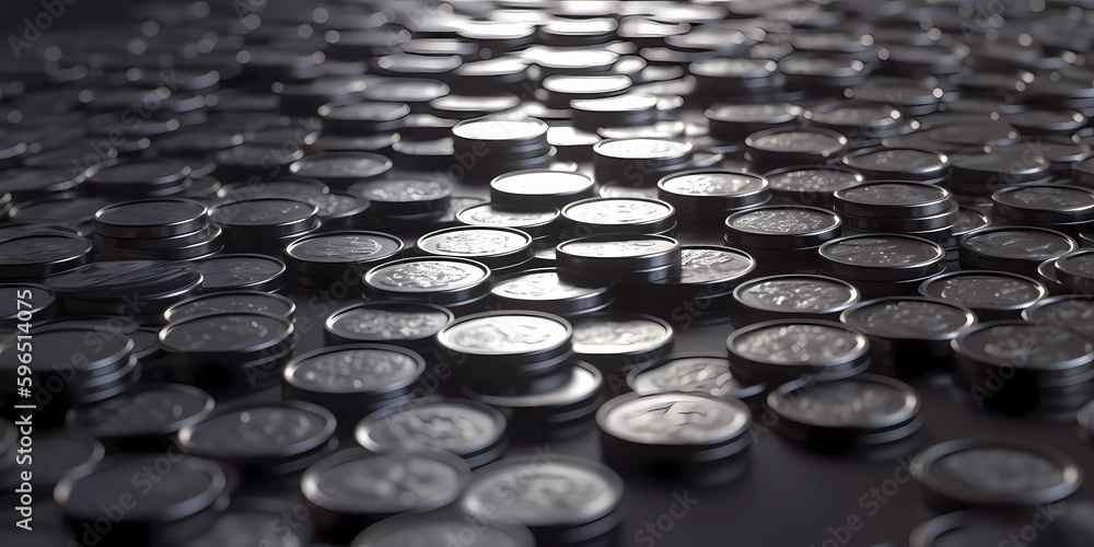 Fototapeta premium Silver coins background