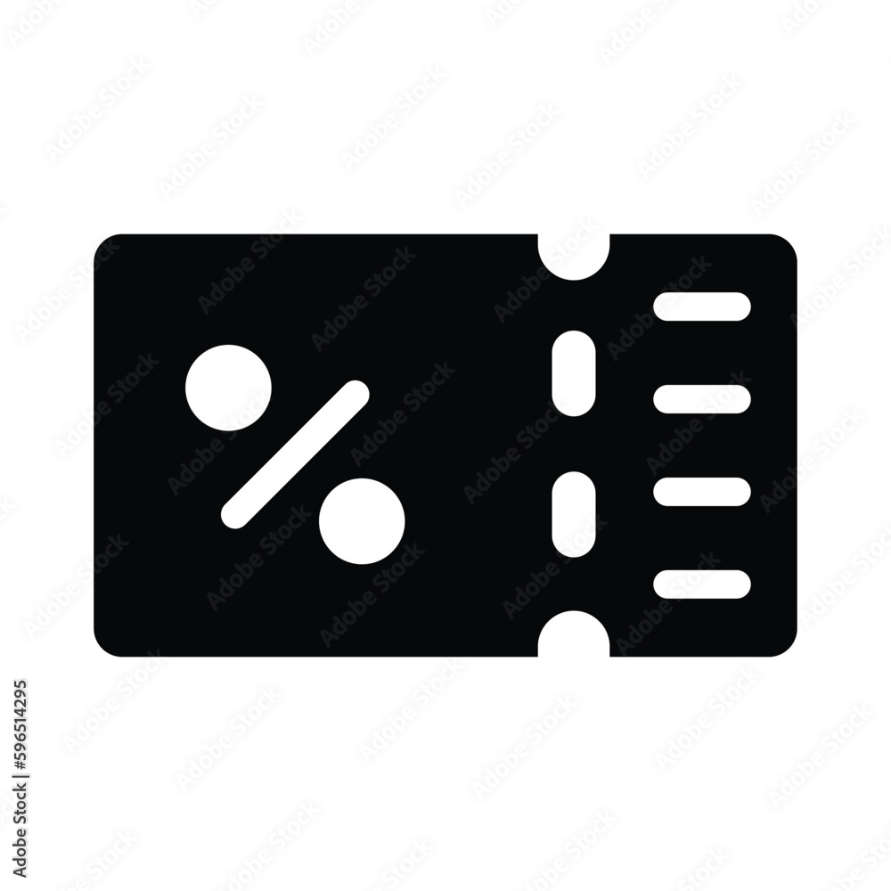 . coupon glyph icon illustration vector graphic . coupon glyph icon illustration vector graphic