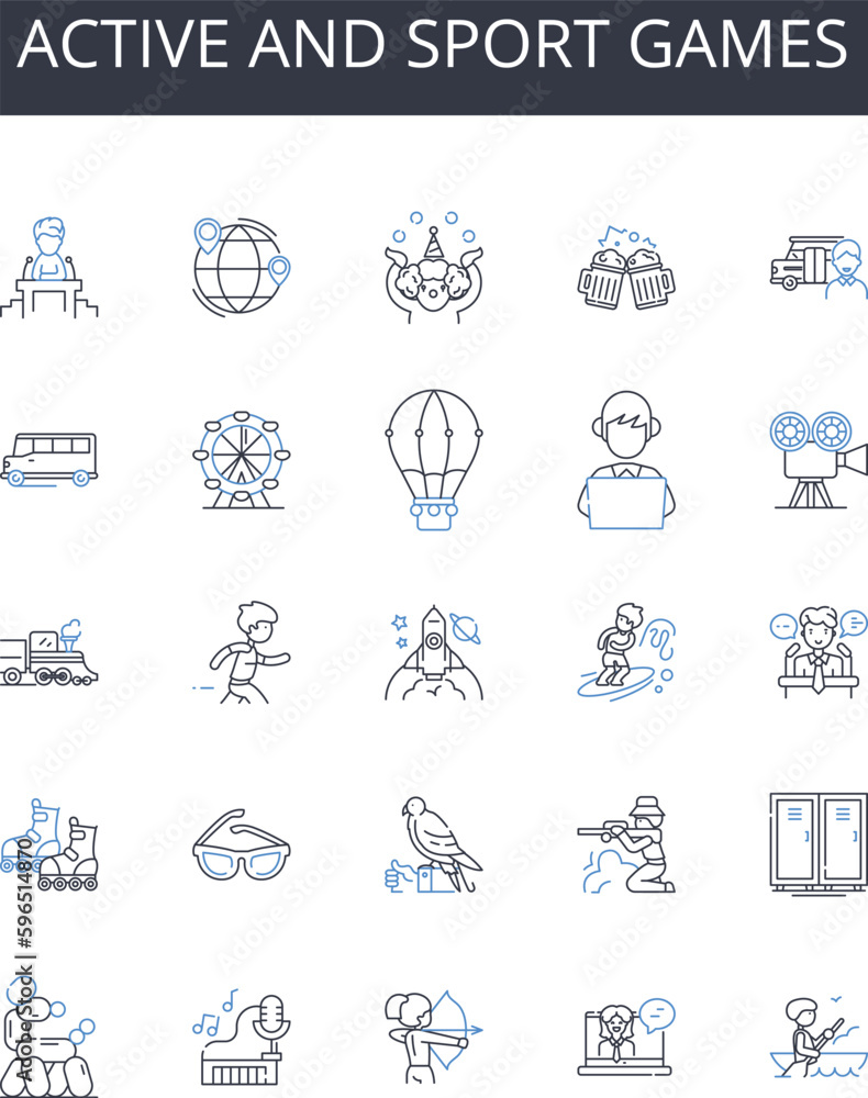 Active and sport games line icons collection. Dominance, Power, Elite, Authority, Superiority, Hegemony, Leadership vector and linear illustration. Sovereignty,Prestige,Command outline Generative AI Active and sport games line icons collection. Dominance, Power, Elite, Authority, Superiority, Hegemony, Leadership vector and linear illustration. Sovereignty,Prestige,Command outline Generative AI