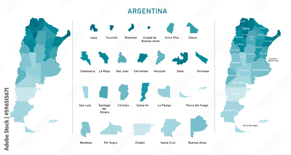 Argentina Map. Cities, Regions. Vector Stock Illustration - Illustration of  politics, symbol: 180156496