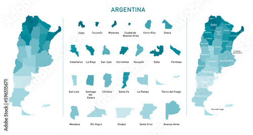 Argentina map of provinces, political maps of argentina south america - Vector File