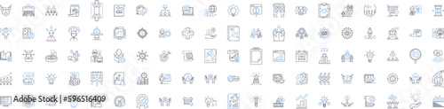 Creativity and Originality line icons collection. Innovation, Imagination, Ingenuity, Uniqueness, Authenticity, Inventiveness, Inspiration vector and linear illustration. Generative AI