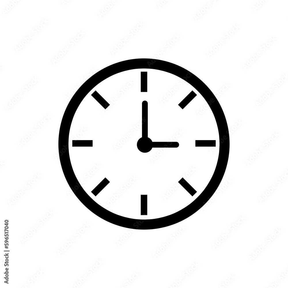 Clock icon vector. Time icon symbol illustration on white background..eps Clock icon vector. Time icon symbol illustration on white background..eps