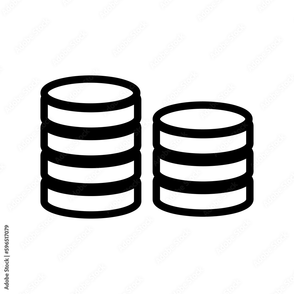 Database icon vector. Icon on white background Database icon vector. Icon on white background