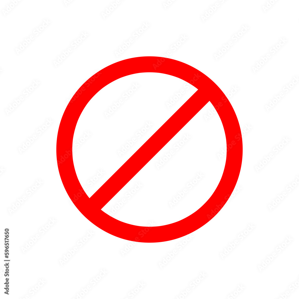 Red prohibition icon symbol design illustration on white background..eps Red prohibition icon symbol design illustration on white background..eps