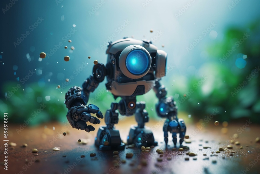 Joyful 3D robot toy generated by AI. Generative AI Joyful 3D robot toy generated by AI. Generative AI
