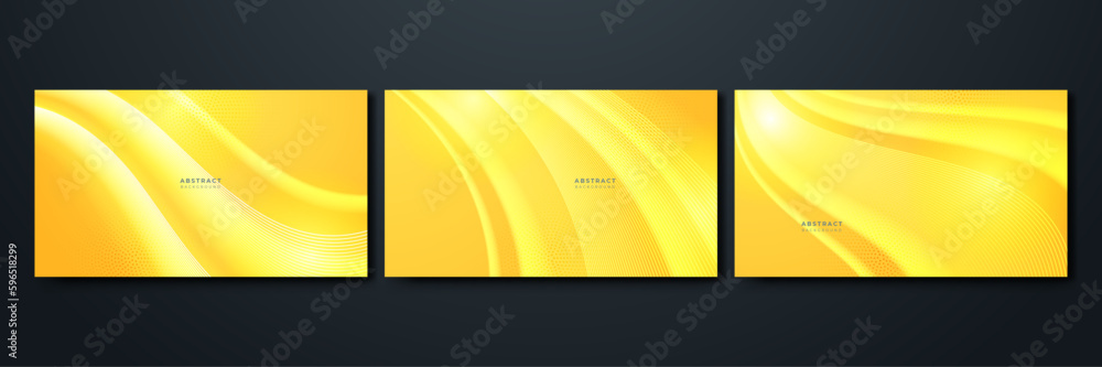 vector yellow background with dynamic abstract shapes