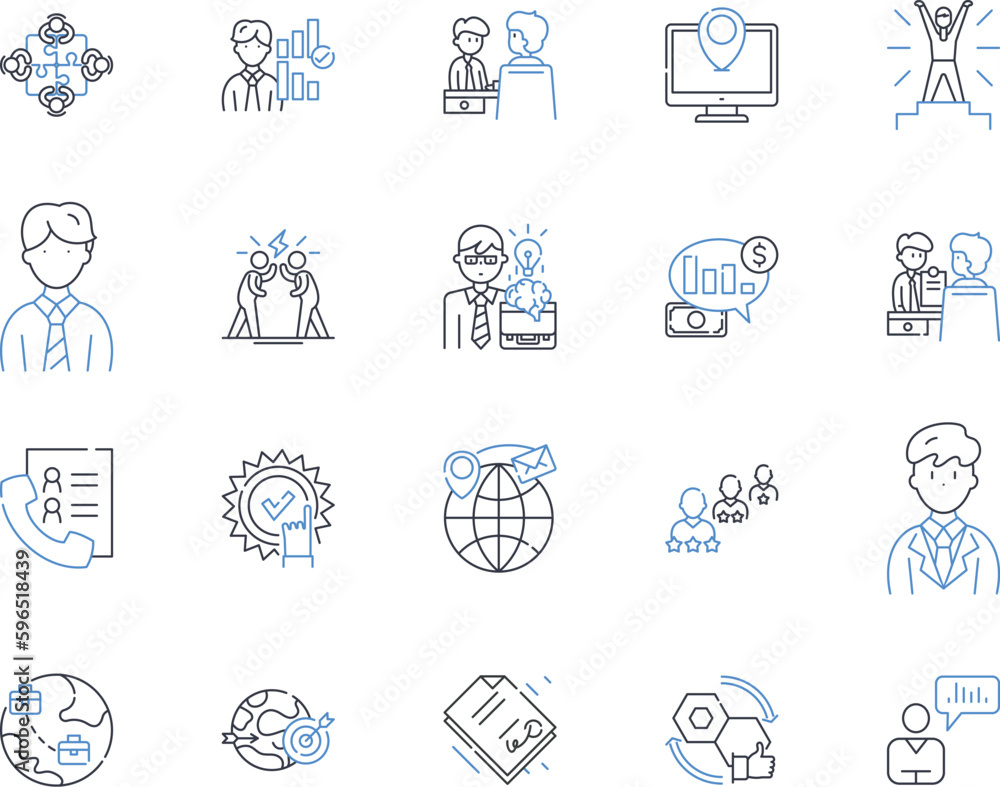 Mobile marketing line icons collection. Audiences, Conversion, Engagement, Geolocation, Analytics, Texting, Push vector and linear illustration. Optimization,Loyalty,Multimedia outline Generative AI
