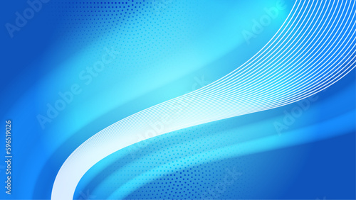 Abstract blue background with wave line modern trendy fresh color for presentation design, flyer, social media cover, web banner, tech banner