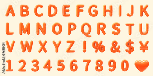 Orange foil front view balloons set