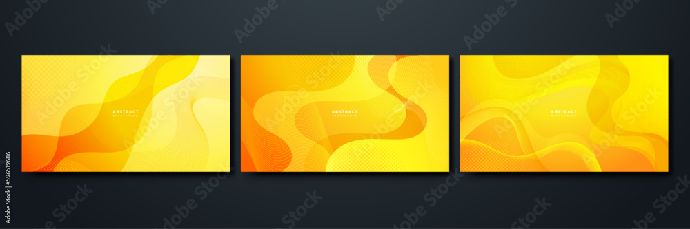 Abstract Yellow waves geometric background. Modern background design. gradient color. Fluid shapes composition. Fit for presentation design. website, banners, wallpapers, brochure, posters Abstract Yellow waves geometric background. Modern background design. gradient color. Fluid shapes composition. Fit for presentation design. website, banners, wallpapers, brochure, posters