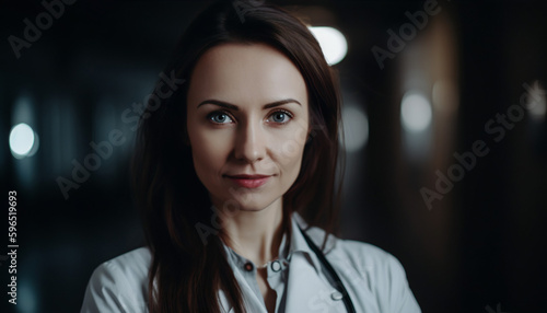 Female Doctor with Stethoscope  Providing medicine and Healthcare Services