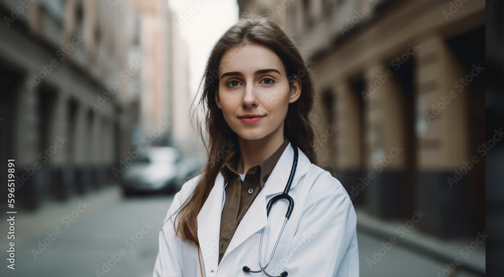 Female Doctor with Stethoscope: Providing medicine and Healthcare Services