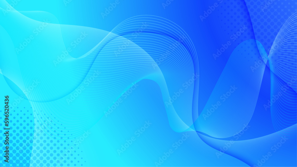 Obraz premium Liquid blue color background design. Fluid gradient composition. Creative illustration for poster, web, landing, page, cover, ad, greeting, card, promotion.