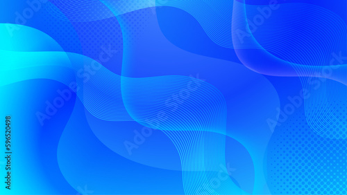 Abstract wave element for design. Digital frequency track equalizer. Stylized line art background. Blue shiny wave with lines created using blend tool. Curved wavy line, smooth stripe Vector