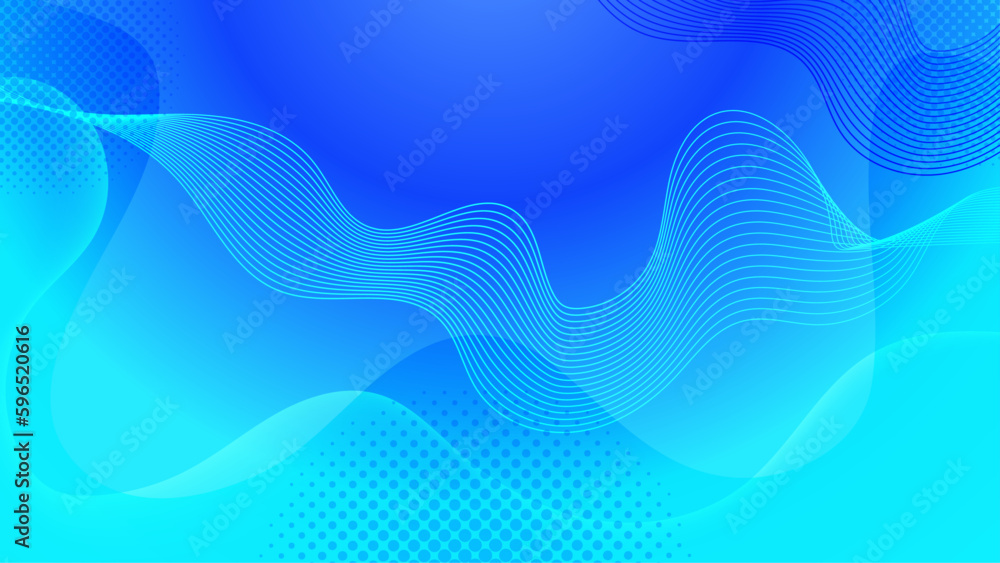 Abstract wave element for design. Digital frequency track equalizer. Stylized line art background. Blue shiny wave with lines created using blend tool. Curved wavy line, smooth stripe Vector