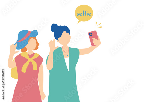 自画撮りをする女性