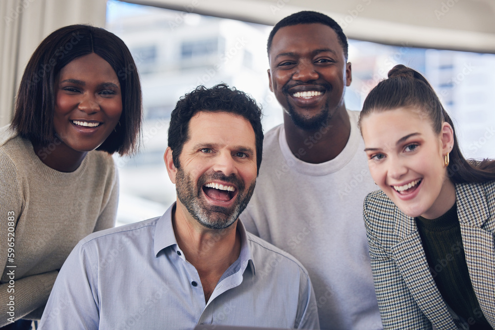 Obraz premium The best team for the job. Shot of a group of businesspeople in a meeting at work.