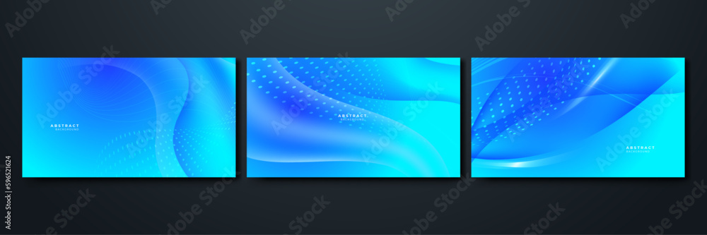 Abstract modern blue gradient waves overlap background with copy space for text. Minimal concept. Vector illustration