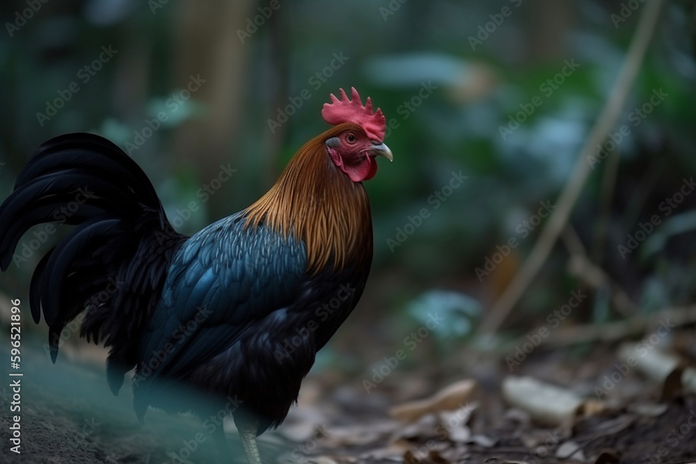 a cool rooster is crowing